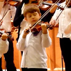 Young Student playing Violin
