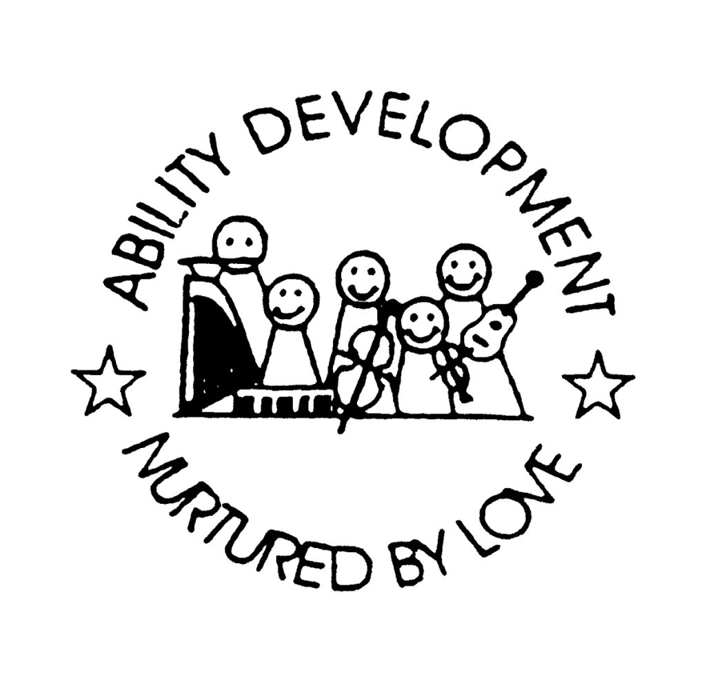 Logo with the words 'Ability Development ,Nurtured by love'